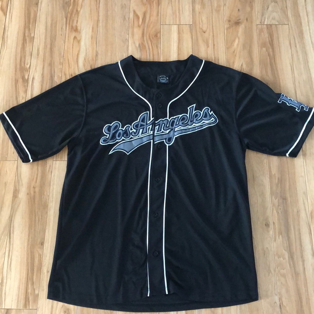 Black Los Angeles Baseball Jersey